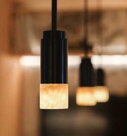 Donya pendel med amber cylinder skærm