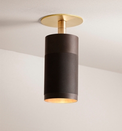 Thorup Copenhagen Patrone indbygnings loftspot m. dækplade, bruneret messing, 120 mm