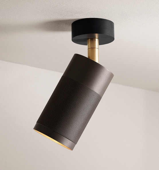 Thorup Copenhagen Patrone loftspot m/baldakin, bruneret messing, 120 mm