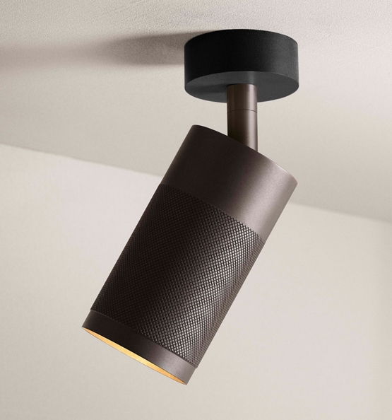 Thorup Copenhagen Patrone loftspot m/baldakin, bruneret messing/mørk, 120 mm