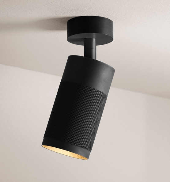 Thorup Copenhagen Patrone loftspot m/baldakin, sort-bruneret messing/mørk, 120 mm