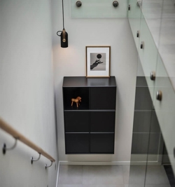 Carronade II pendel small, røget eg/messing/sort