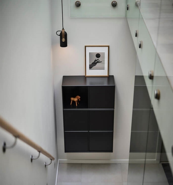 Carronade II pendel small, røget eg/messing/sort