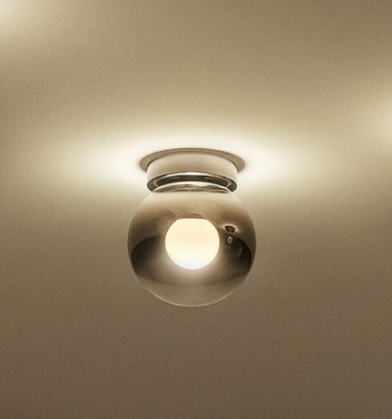 Occhio Luna Piena 125 Up loftlampe, dark chrome