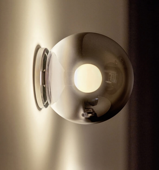 Occhio Luna Scura 160 Up væglampe, dark chrome