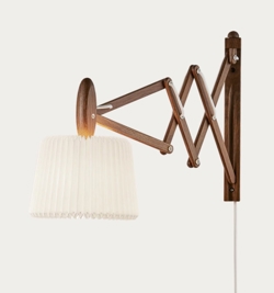 Sax 223-120 væglampe, lys eg/standardskærm