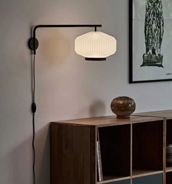 Shibui væglampe, hvid/sort