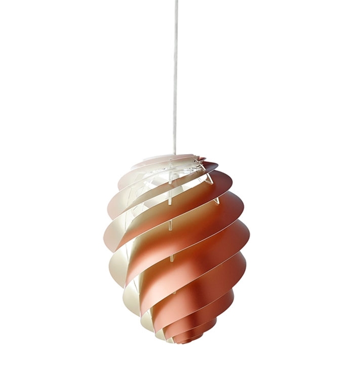 Swirl 2 pendel small, kobber