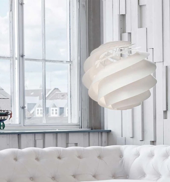 Swirl 3 pendel large, hvid