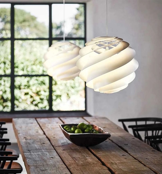 Swirl 3 pendel small, hvid