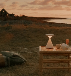 Salt batterilampe, sand hvid