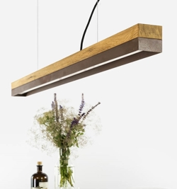 C1o pendel, egetræ/cortenstål