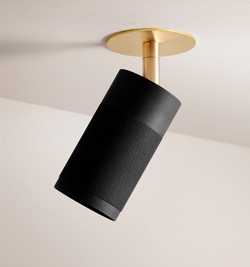 Thorup Copenhagen Patrone indbygnings loftspot m. dækplade, sort-bruneret messing, 120 mm