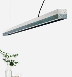 C3 pendel, lysegrå beton/oxideret kobber