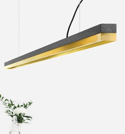 C3 pendel, mørkegrå beton/messing for dæmpning